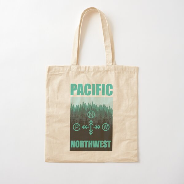 Pacific Northwest Compass Cotton Tote Bag