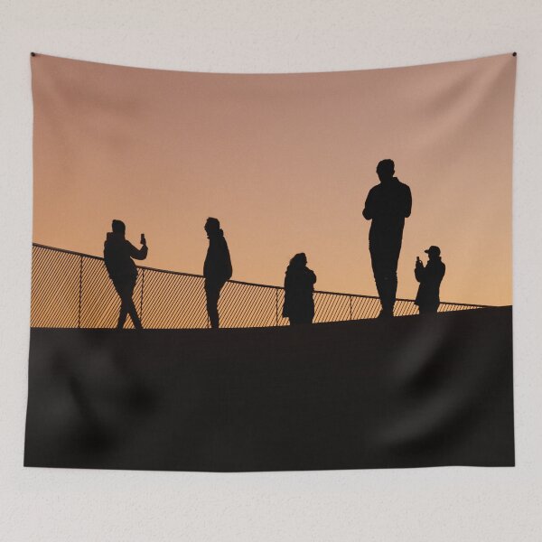 Item preview, Sunset Silhouettes in the MAAT Museum, Lisbon Street Photography designed and sold by thewildprints.