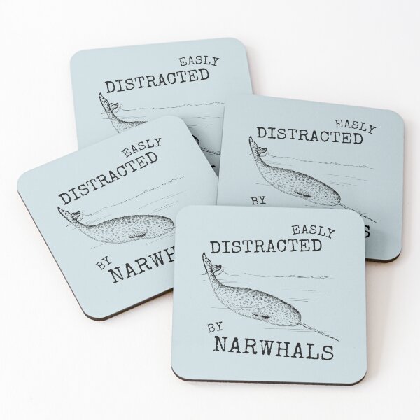 Item preview, Narwhals Lover Easily Distracted By Narwhals Minimalist Narwhals designed and sold by SweetbeStore.