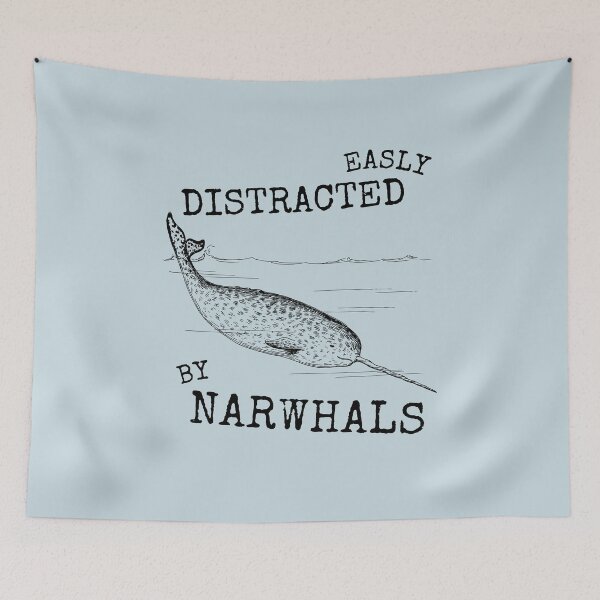 Item preview, Narwhals Lover Easily Distracted By Narwhals Minimalist Narwhals designed and sold by SweetbeStore.