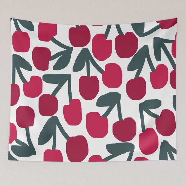 Item preview, Adorable Cherry Pattern : Colorful Cherries on White Background designed and sold by Deutschic.