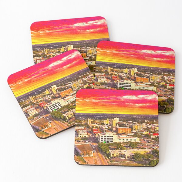 Item preview, Downtown Lakeland, Florida, at sunset - digital painting designed and sold by NickoPrints.