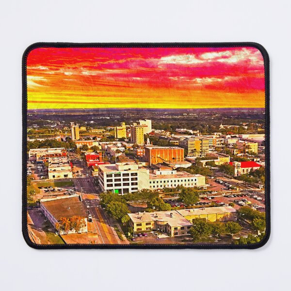 Item preview, Downtown Lakeland, Florida, at sunset - digital painting designed and sold by NickoPrints.