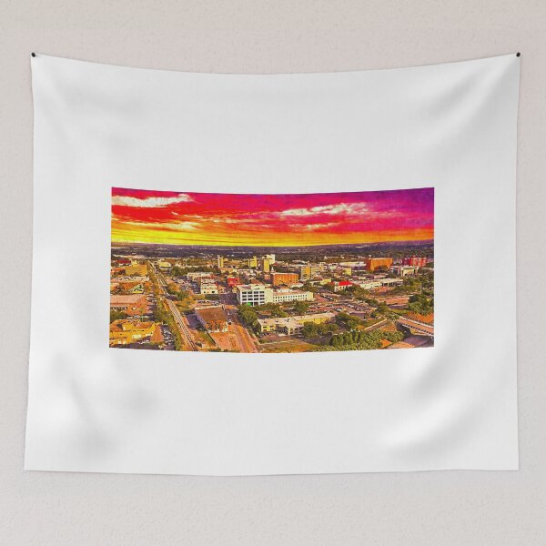 Item preview, Downtown Lakeland, Florida, at sunset - digital painting designed and sold by NickoPrints.