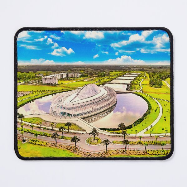 Item preview, Aerial of the IST building of the Florida Polytechnic University in Lakeland, Florida - watercolor designed and sold by NickoPrints.