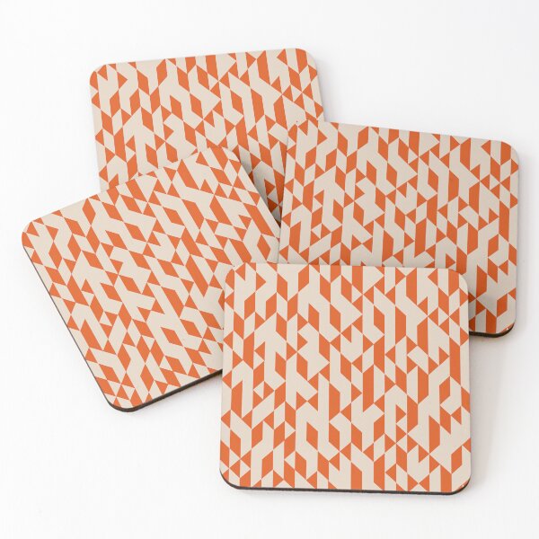 Item preview, Geometric Pattern Orange and Ivory designed and sold by meggydesigns.