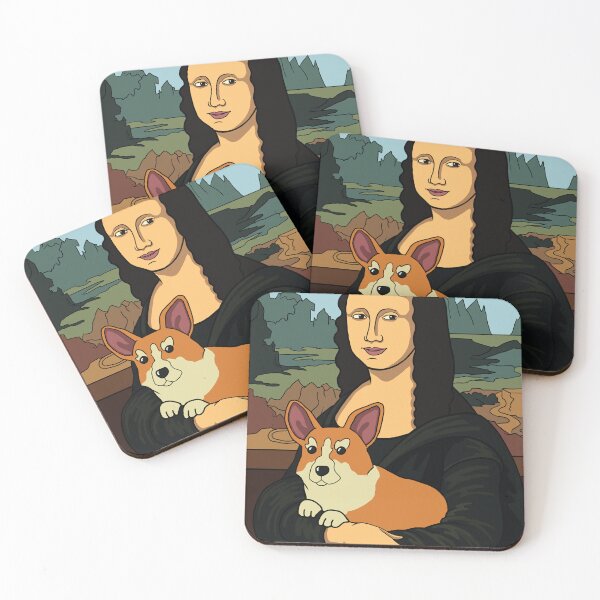 Item preview, Mona Lisa holding a corgi digital art designed and sold by ukrainiancorgi.