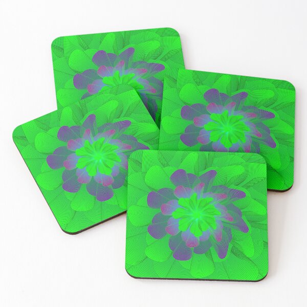 Item preview, Abstract green flower from guilloche mesh, plant designed and sold by GAleksS.