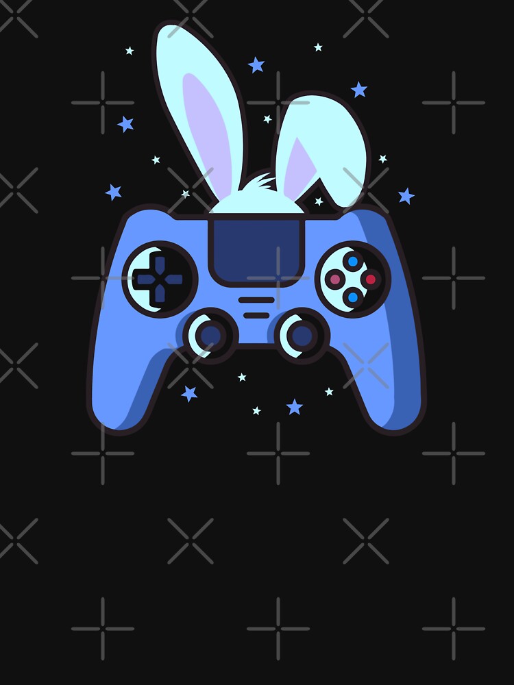 Happy Easter, With Stars, Easter Bunny Ears and Games Controller Classic T-Shirt