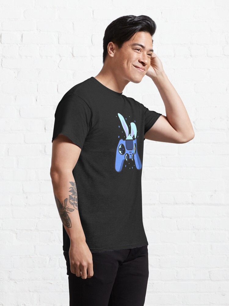 Happy Easter, With Stars, Easter Bunny Ears and Games Controller Classic T-Shirt