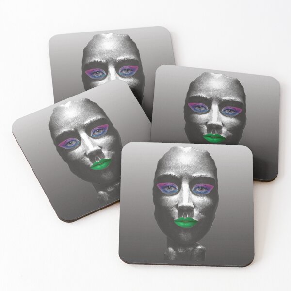 Item preview, Alive Green Lipstick, Bronze Cast Female Face. Surreal Art designed and sold by I-Desire.
