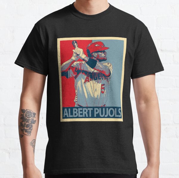 Men's Albert Pujols Los Angeles Angels of Anaheim Backer Long Sleeve T-Shirt  - Red