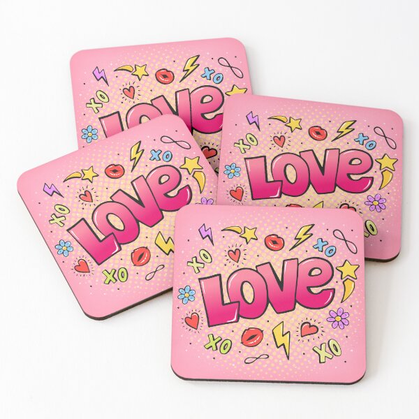 Item preview, Love Pop Art Pink Sticker designed and sold by StassyDraws.