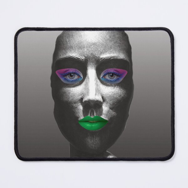 Artikelvorschau, Lebendiger grüner Lippenstift, weibliches Gesicht aus Bronzeguss. Surreale Kunst entworfen und verkauft von I-Desire.