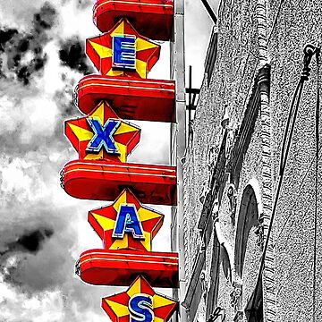 Artwork thumbnail, Texas Theatre Marquee Selective Color by WarrenPHarris
