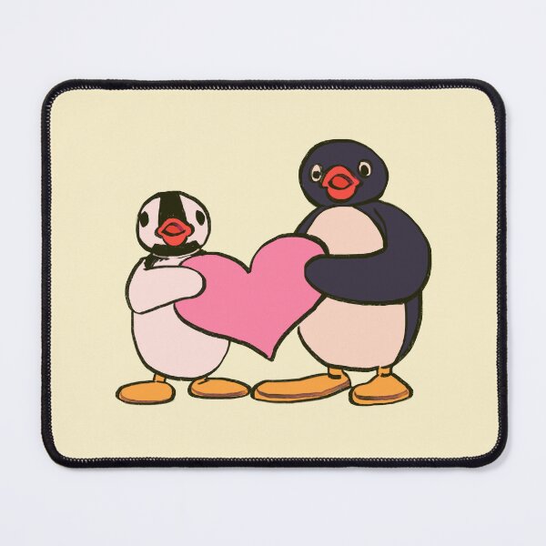 Item preview, I draw pingu and pinga penguins holding a pink heart designed and sold by RansRoom.