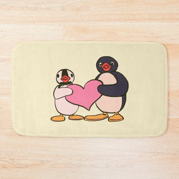 Item preview, I draw pingu and pinga penguins holding a pink heart designed and sold by RansRoom.