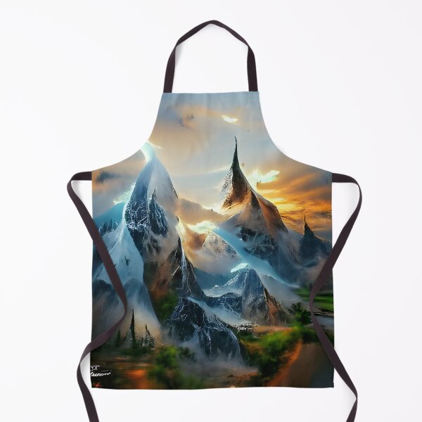 Artikelvorschau, AI Artificial Intelligence Generated Art, Fantasy Mountains Airbrush entworfen und verkauft von ACC .