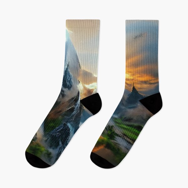 Artikelvorschau, AI Artificial Intelligence Generated Art, Fantasy Mountains Airbrush entworfen und verkauft von ACC .