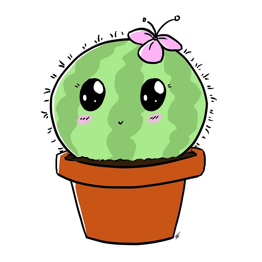 Kawaii Cactus By Savvydragon Redbubble