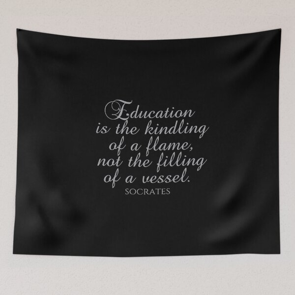 Item preview, Socrates Quote - Education Is The Kindling Of A Flame Not The Filling Of A Vessel  - Teaching - Silver designed and sold by PhiloJourney.
