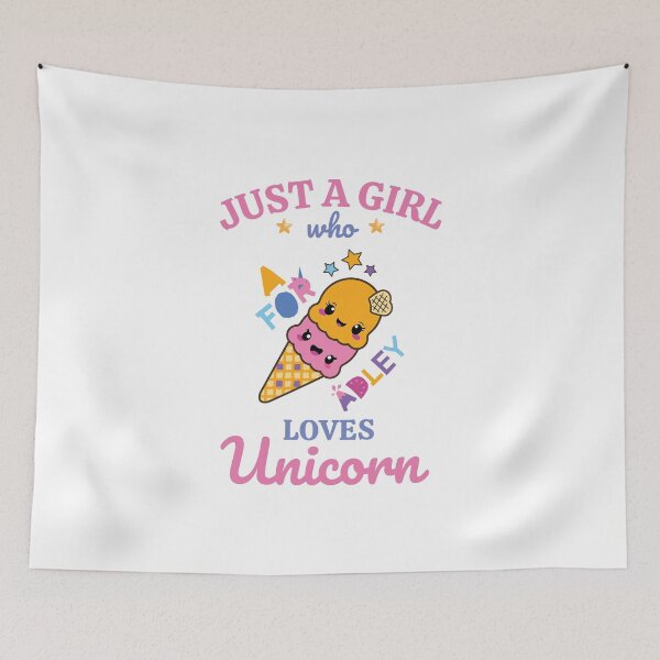 Item preview, just a girl who loves unicorn A for little kids Adley designed and sold by Rose-Ruland.