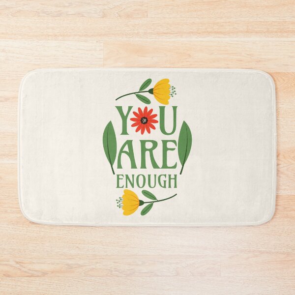 Item preview, You Are Enough - Floral Typography Greenery Self Love Quotes Confidence Mental Health designed and sold by Millusti.