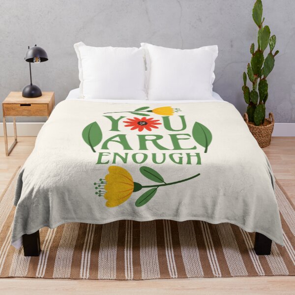 Item preview, You Are Enough - Floral Typography Greenery Self Love Quotes Confidence Mental Health designed and sold by Millusti.