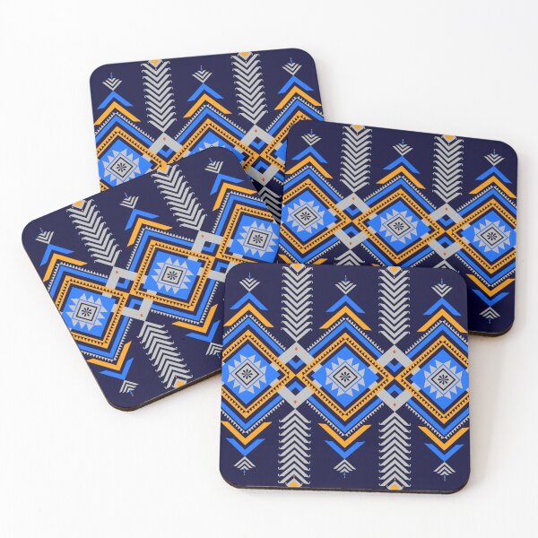 Item preview, Batik Pattern / Ethnic pattern Seamless Texture Navy Blue Yellow designed and sold by RisaArt22.