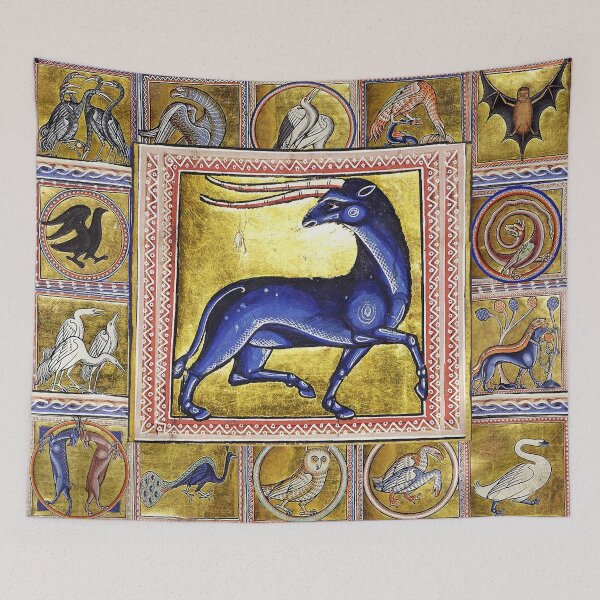 Item preview, MEDIEVAL BESTIARY YALE, FANTASTIC ANIMALS IN GOLD RED BLUE COLORS designed and sold by BulganLumini.