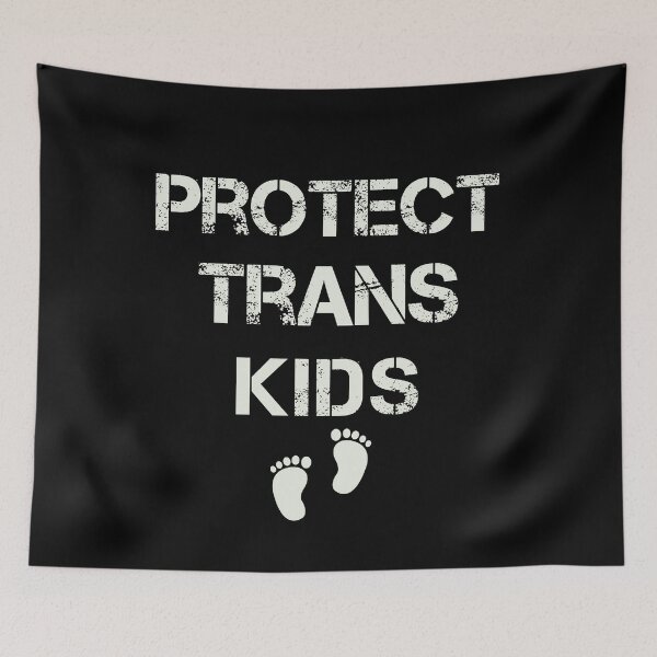 Item preview, Protect Trans Kids With Children Footprints Light Text designed and sold by Design-Maniya.