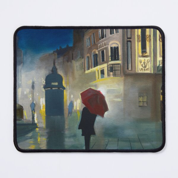 Item preview, Night in the city with a red umbrella designed and sold by GORDON BRUCE ART.
