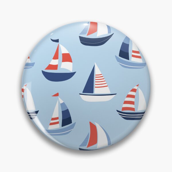 Item preview, Sailboats in the distance - Blue and Orange designed and sold by Zorana Stevanovic.