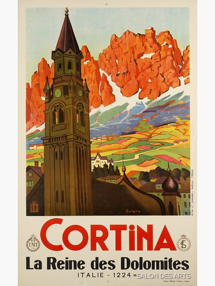 Cortina d'Ampezzo Vintage Italian Travel Poster | Poster