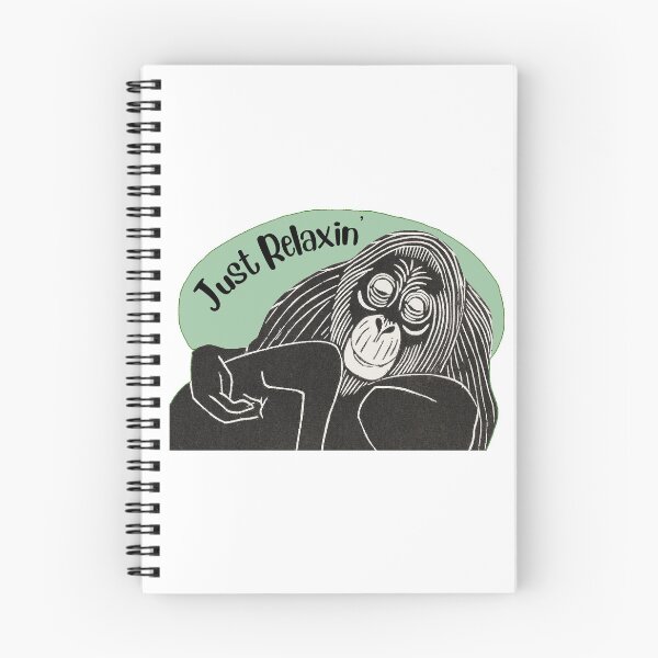Item preview, Funny Relaxing Orangutan, Just Relaxin’, Green background designed and sold by hjsmith.