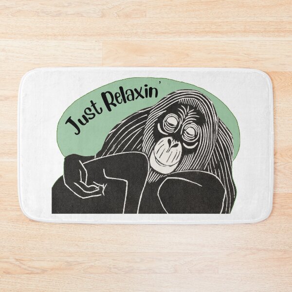 Item preview, Funny Relaxing Orangutan, Just Relaxin’, Green background designed and sold by hjsmith.