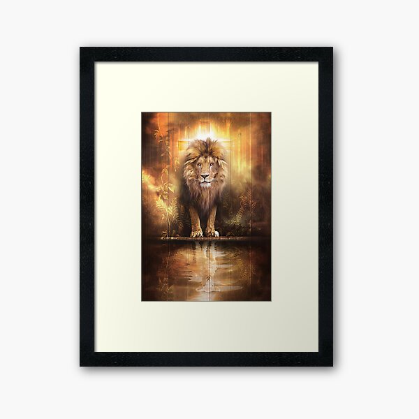 Vista previa del artículo con la obra «El León de Judá y el Cordero de Dios», diseñado y vendido por FibonacciStore.