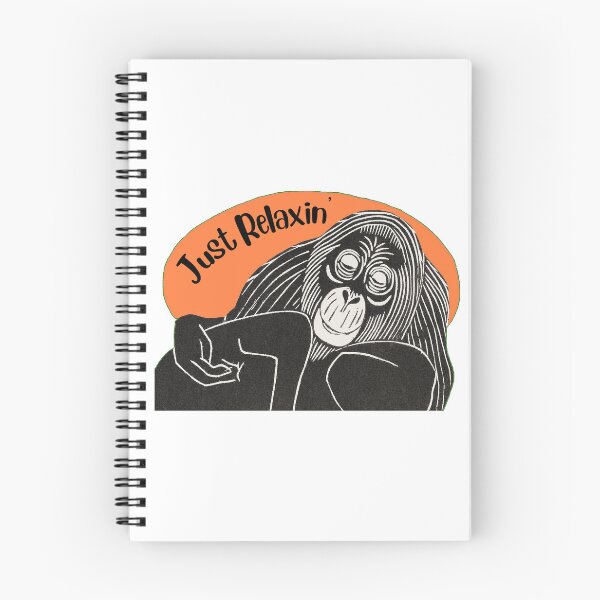Item preview, Funny Relaxing Orangutan, Just Relaxin’, Orange background designed and sold by hjsmith.