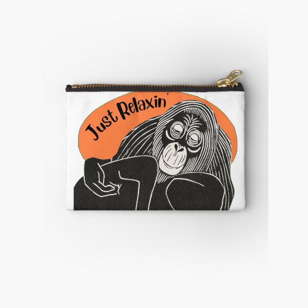 Item preview, Funny Relaxing Orangutan, Just Relaxin’, Orange background designed and sold by hjsmith.