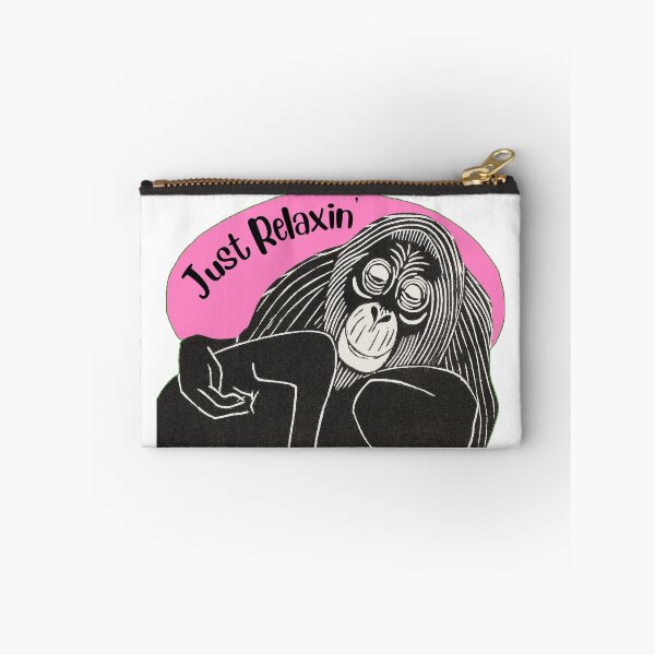 Item preview, Funny Relaxing Orangutan, Just Relaxin’, Pink background designed and sold by hjsmith.
