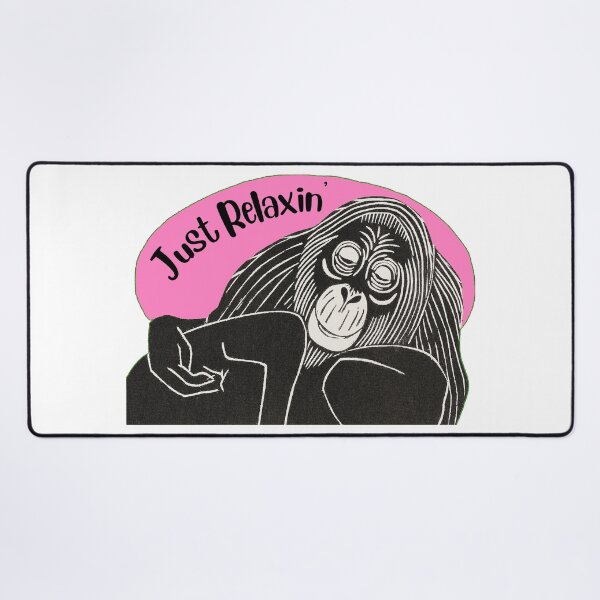 Item preview, Funny Relaxing Orangutan, Just Relaxin’, Pink background designed and sold by hjsmith.