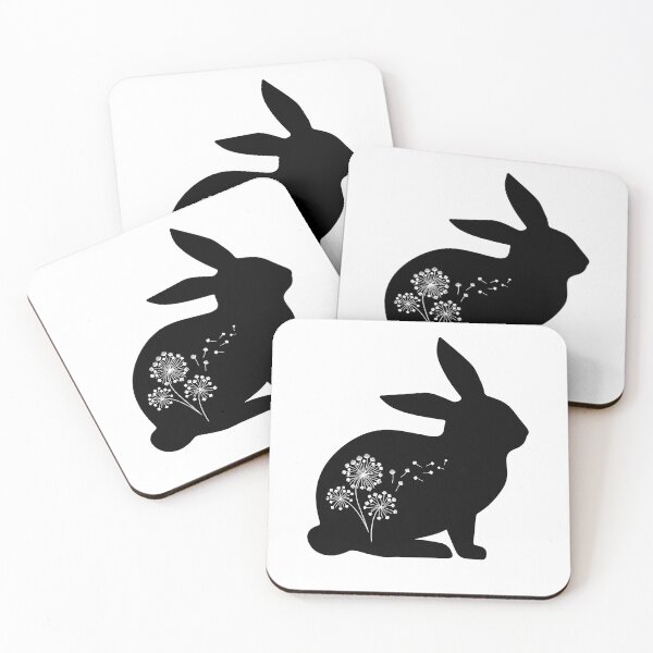 Item preview, Rabbit Silhouette with Dandelion V1 designed and sold by PressedOak.