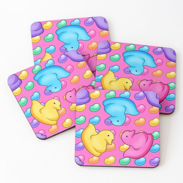 Item preview, Marshmallow Peeps w/ Rainbow Jelly Beans on Pink - Easter Peep Chick designed and sold by Zphal.