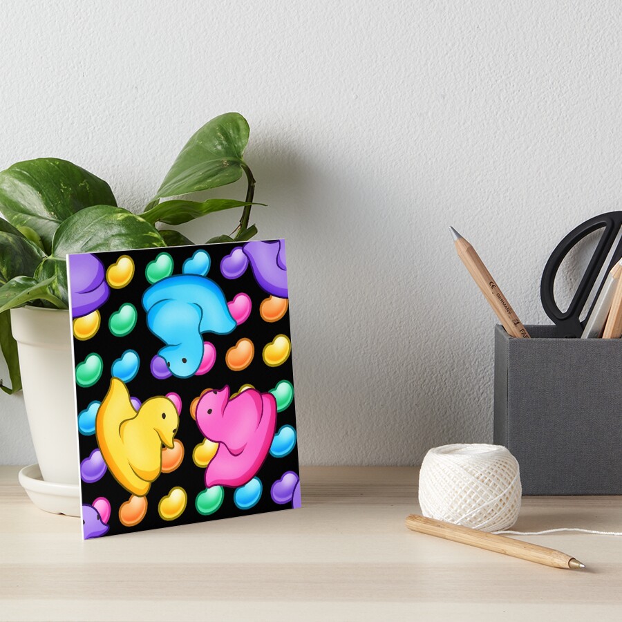 "Marshmallow Peeps w/ Rainbow Jelly Beans on Black Easter Peep Chick