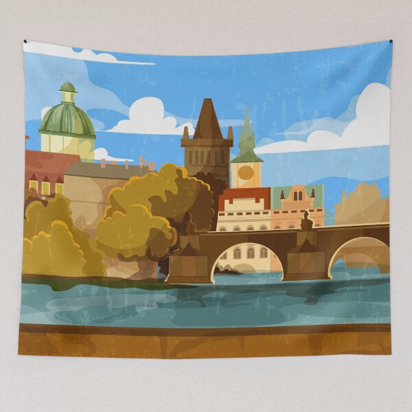 Item preview, Prague, Czech - Retro travel minimalist poster designed and sold by GreekTavern1979.