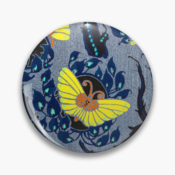 Item preview, Butterfly pochoir pattern in Art Nouveau oriental style, Modern Wall, Minimal Poster Home Decor, Living Room Gallery, Housewarming Gifts | Yellow butterflies by E.A. Séguy designed and sold by TeeARTHY.