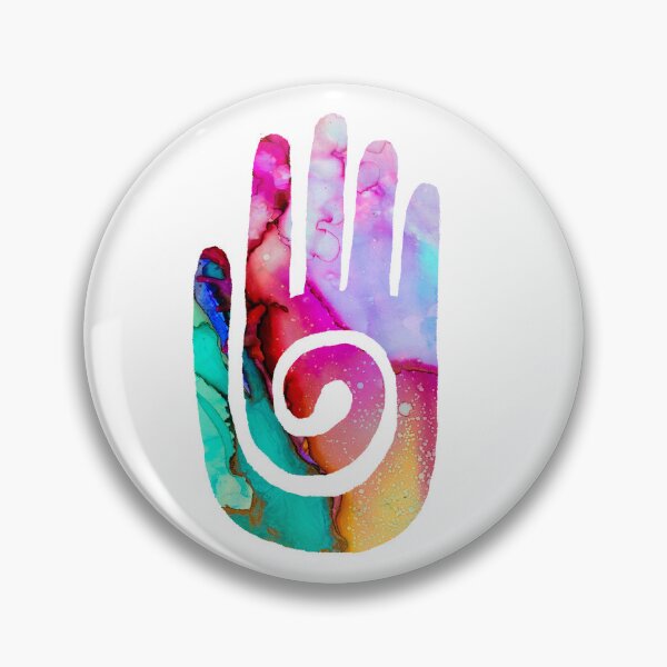Item preview, Colorful Watercolor Hopi Hand Symbol designed and sold by DoodlesnPoodles.