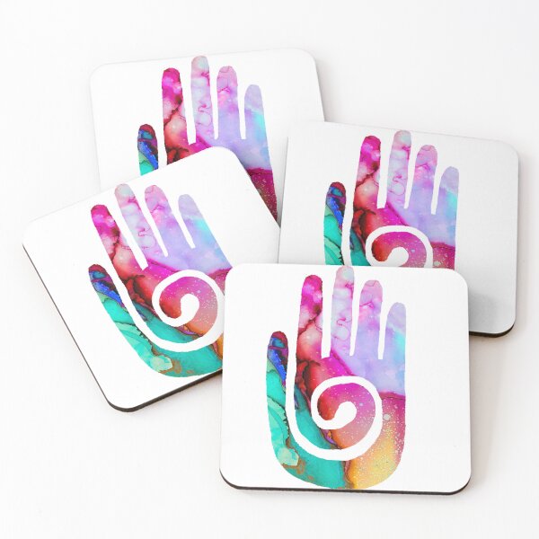 Item preview, Colorful Watercolor Hopi Hand Symbol designed and sold by DoodlesnPoodles.