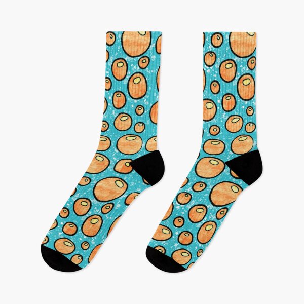 Item preview, Graphic bubbles pattern, bright orange and sky blue 90s abstract bubbles designed and sold by NadiaChevrel.