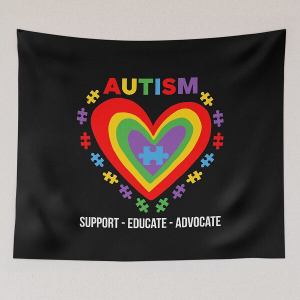 Item preview, Autism Support Educate Advocate Autism Puzzle Heart Support designed and sold by AlexaTees.